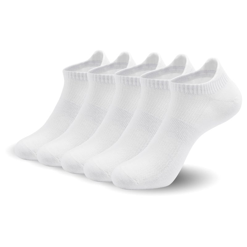 SERISIMPLE Women Ultra Thin Socks Bamboo-Viscose Low Cut No Show Ventilating Ankle Anti Odor Arch Support Mesh Socks 5 Pairs (l, White) - Image 1